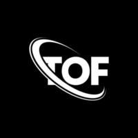 logotipo tof. carta tf. design de logotipo de carta tof. iniciais tof logotipo ligado com círculo e logotipo monograma maiúsculo. tipografia tof para marca de tecnologia, negócios e imóveis. vetor