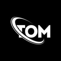 logotipo tom. carta de tom. design de logotipo de carta de tom. iniciais tom logotipo ligado com círculo e logotipo monograma maiúsculo. tipografia tom para marca de tecnologia, negócios e imóveis. vetor