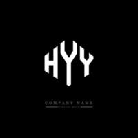 design de logotipo de letra hyy com forma de polígono. hyy design de logotipo em forma de polígono e cubo. hyy modelo de logotipo de vetor hexágono cores brancas e pretas. hyy monograma, logotipo de negócios e imóveis.