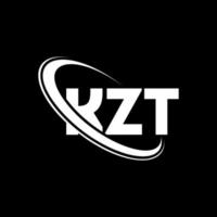 logotipo kzt. letra kzt. design de logotipo de letra kzt. iniciais kzt logotipo ligado com círculo e logotipo monograma maiúsculo. tipografia kzt para marca de tecnologia, negócios e imóveis. vetor