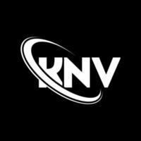 logotipo knv. carta knv. design de logotipo de letra knv. iniciais knv logotipo ligado com círculo e logotipo monograma maiúsculo. tipografia knv para marca de tecnologia, negócios e imóveis. vetor