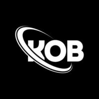 logotipo kob. carta kob. design de logotipo de letra kob. iniciais kob logotipo ligado com círculo e logotipo monograma em maiúsculas. tipografia kob para marca de tecnologia, negócios e imóveis. vetor