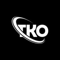 logotipo tko. carta tko. design de logotipo de letra tko. iniciais tko logotipo ligado com círculo e logotipo monograma em maiúsculas. tko tipografia para tecnologia, negócios e marca imobiliária. vetor