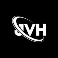 logotipo jv. carta jv. design de logotipo de carta jvh. iniciais jvh logotipo ligado com círculo e logotipo monograma maiúsculo. tipografia jvh para tecnologia, negócios e marca imobiliária. vetor