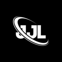 logotipo jj. carta jjl. design de logotipo de letra jjl. iniciais jjl logotipo ligado com círculo e logotipo monograma em maiúsculas. jjl tipografia para marca de tecnologia, negócios e imóveis. vetor