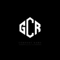 design de logotipo de carta gcr com forma de polígono. gcr polígono e design de logotipo em forma de cubo. gcr hexagon vector logo template cores brancas e pretas. monograma gcr, logotipo de negócios e imóveis.