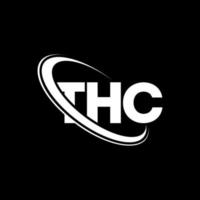 thc logotipo. th carta. design de logotipo de letra thc. iniciais thc logotipo ligado com círculo e logotipo monograma maiúsculo. thc tipografia para marca de tecnologia, negócios e imóveis. vetor