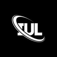 logotipo uul. carta iul. design de logotipo de letra iul. iniciais iul logotipo ligado com círculo e logotipo monograma maiúsculo. iul tipografia para marca de tecnologia, negócios e imóveis. vetor