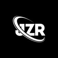 logotipo jzr. carta jzr. design de logotipo de letra jzr. iniciais jzr logotipo ligado com círculo e logotipo monograma em maiúsculas. jzr tipografia para marca de tecnologia, negócios e imóveis. vetor