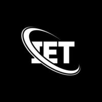 ie logotipo. ie carta. iet design de logotipo de carta. iniciais iet logotipo ligado com círculo e logotipo monograma maiúsculo. iet tipografia para tecnologia, negócios e marca imobiliária. vetor