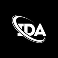 logotipo da ida. carta de ida. design de logotipo de letra ida. iniciais ida logotipo ligado com círculo e logotipo monograma maiúsculo. ida tipografia para marca de tecnologia, negócios e imóveis. vetor