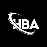 logotipo hba. carta hb. design de logotipo de letra hba. iniciais hba logotipo ligado com círculo e logotipo monograma maiúsculo. tipografia hba para marca de tecnologia, negócios e imóveis. vetor