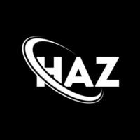 logotipo haz. carta haz. design de logotipo de carta haz. iniciais haz logotipo ligado com círculo e logotipo monograma maiúsculo. haz tipografia para tecnologia, negócios e marca imobiliária. vetor
