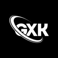 logotipo gxk. carta gx. design de logotipo de letra gxk. iniciais gxk logotipo ligado com círculo e logotipo monograma em maiúsculas. tipografia gxk para marca de tecnologia, negócios e imóveis. vetor