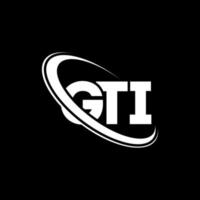 logotipo gti. letra gt. design de logotipo de letra gti. iniciais gti logotipo ligado com círculo e logotipo monograma maiúsculo. tipografia gti para marca de tecnologia, negócios e imóveis. vetor