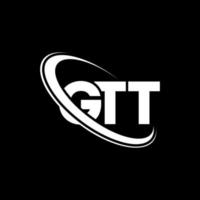 logotipo gt. letra gt. design de logotipo de letra gtt. iniciais gtt logotipo ligado com círculo e logotipo monograma maiúsculo. tipografia gtt para marca de tecnologia, negócios e imóveis. vetor