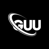 logotipo de gu. carta de gu. design de logotipo de letra gu. iniciais guu logotipo ligado com círculo e logotipo monograma maiúsculo. guu tipografia para marca de tecnologia, negócios e imóveis. vetor