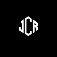 design de logotipo de carta jcr com forma de polígono. jcr polígono e design de logotipo em forma de cubo. jcr hexagon vector logo template cores brancas e pretas. jcr monograma, logotipo de negócios e imóveis.