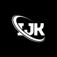 logotipo ijk. carta jk. design de logotipo de letra ijk. iniciais ijk logotipo ligado com círculo e logotipo monograma maiúsculo. tipografia ijk para marca de tecnologia, negócios e imóveis. vetor