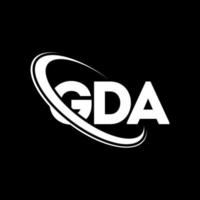 logotipo gda. carta gda. design de logotipo de carta gda. iniciais gda logotipo ligado com círculo e logotipo monograma em maiúsculas. tipografia gda para marca de tecnologia, negócios e imóveis. vetor