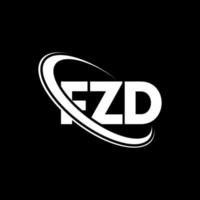 logotipo fz. carta fz. design de logotipo de letra fzd. iniciais fzd logotipo ligado com círculo e logotipo monograma em maiúsculas. tipografia fzd para marca de tecnologia, negócios e imóveis. vetor