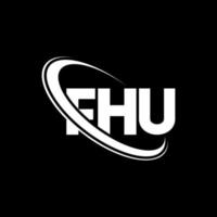 logotipo fhu. carta fhu. design de logotipo de letra fhu. iniciais fhu logotipo ligado com círculo e logotipo monograma maiúsculo. tipografia fhu para marca de tecnologia, negócios e imóveis. vetor