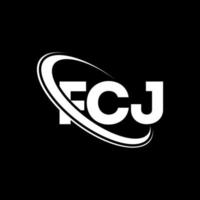 logotipo do fc. carta fcj. design de logotipo de carta fcj. iniciais fcj logotipo ligado com círculo e logotipo monograma em maiúsculas. tipografia fcj para marca de tecnologia, negócios e imóveis. vetor