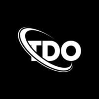 logotipo tdo. carta td. design de logotipo de letra tdo. iniciais tdo logotipo ligado com círculo e logotipo monograma maiúsculo. tdo tipografia para marca de tecnologia, negócios e imóveis. vetor