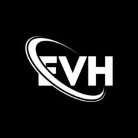 logotipo ev. eh carta. design de logotipo de carta evh. iniciais evh logotipo ligado com círculo e logotipo monograma maiúsculo. evh tipografia para marca de tecnologia, negócios e imóveis. vetor