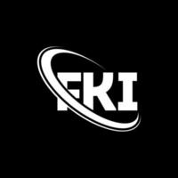 logotipo fki. carta fk. design de logotipo de letra fki. iniciais fki logotipo ligado com círculo e logotipo monograma maiúsculo. tipografia fki para marca de tecnologia, negócios e imóveis. vetor
