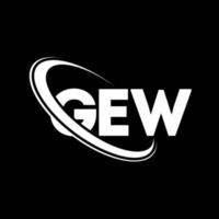 logotipo gew. carta ge. design de logotipo de carta gew. iniciais gew logotipo ligado com círculo e logotipo monograma maiúsculo. gew tipografia para tecnologia, negócios e marca imobiliária. vetor