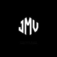 design de logotipo de carta jmv com forma de polígono. JMV polígono e design de logotipo em forma de cubo. jmv hexagon vector logo template cores brancas e pretas. jmv monograma, logotipo de negócios e imóveis.
