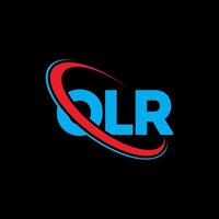 ol logotipo. ola carta. design de logotipo de carta olr. iniciais olr logotipo ligado com círculo e logotipo monograma maiúsculo. tipografia olr para marca de tecnologia, negócios e imóveis. vetor