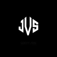 design de logotipo de carta jvs com forma de polígono. jvs polígono e design de logotipo em forma de cubo. jvs hexágono modelo de logotipo de vetor cores brancas e pretas. jvs monograma, logotipo de negócios e imóveis.