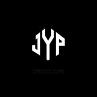 design de logotipo de carta jyp com forma de polígono. jyp polígono e design de logotipo em forma de cubo. jyp hexagon vector logo template cores brancas e pretas. monograma jyp, logotipo de negócios e imóveis.