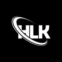 logotipo hl. letra hk. design de logotipo de letra hlk. iniciais hlk logotipo ligado com círculo e logotipo monograma maiúsculo. hlk tipografia para marca de tecnologia, negócios e imóveis. vetor