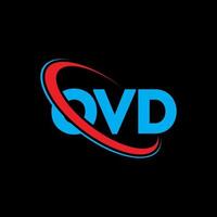 logotipo ovd. carta vd. design de logotipo de carta ovd. iniciais ovd logotipo ligado com círculo e logotipo monograma maiúsculo. tipografia ovd para marca de tecnologia, negócios e imóveis. vetor