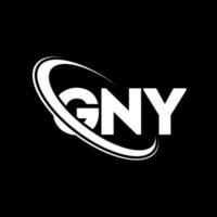 logotipo gn. carta gn. design de logotipo de carta gny. iniciais gny logotipo ligado com círculo e logotipo monograma em maiúsculas. tipografia gny para marca de tecnologia, negócios e imóveis. vetor