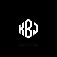 design de logotipo de letra kbj com forma de polígono. kbj polígono e design de logotipo em forma de cubo. modelo de logotipo de vetor hexágono kbj cores brancas e pretas. kbj monograma, logotipo de negócios e imóveis.