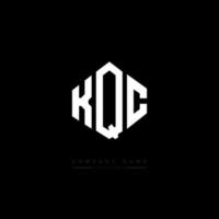 design de logotipo de letra kqc com forma de polígono. kqc polígono e design de logotipo em forma de cubo. kqc modelo de logotipo de vetor hexágono cores brancas e pretas. kqc monograma, logotipo de negócios e imóveis.