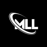 logotipo ml. carta ml. design de logotipo de letra ml. iniciais mll logotipo ligado com círculo e logotipo monograma em maiúsculas. mll tipografia para marca de tecnologia, negócios e imóveis. vetor