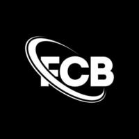 logotipo do fcb. carta fcb. design de logotipo de carta fcb. iniciais fcb logotipo ligado com círculo e logotipo monograma maiúsculo. tipografia fcb para marca de tecnologia, negócios e imóveis. vetor