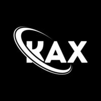 logotipo kax. carta kax. design de logotipo de carta kax. iniciais kax logotipo ligado com círculo e logotipo monograma maiúsculo. kax tipografia para tecnologia, negócios e marca imobiliária. vetor
