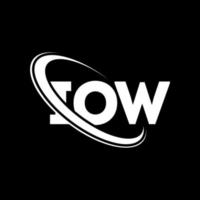 logotipo iow. ai carta. design de logotipo de letra iow. iniciais iow logotipo ligado com círculo e logotipo monograma maiúsculo. iow tipografia para marca de tecnologia, negócios e imóveis. vetor