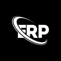 logotipo erp. carta erp. design de logotipo de carta erp. iniciais do logotipo do erp ligado ao círculo e logotipo do monograma em maiúsculas. tipografia erp para marca de tecnologia, negócios e imóveis. vetor