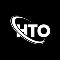 hto logotipo. carta hto. design de logotipo de carta hto. iniciais hto logotipo ligado com círculo e logotipo monograma maiúsculo. hto tipografia para tecnologia, negócios e marca imobiliária. vetor