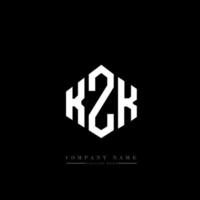 design de logotipo de letra kzk com forma de polígono. kzk polígono e design de logotipo em forma de cubo. kzk modelo de logotipo de vetor hexágono cores brancas e pretas. kzk monograma, logotipo de negócios e imóveis.