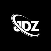 logotipo jdz. carta jdz. design de logotipo de letra jdz. iniciais do logotipo jdz vinculados ao círculo e ao logotipo do monograma maiúsculo. tipografia jdz para marca de tecnologia, negócios e imóveis. vetor