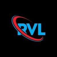 logotipo rvl. carta rvl. design de logotipo de carta rvl. iniciais rvl logotipo ligado com círculo e logotipo monograma em maiúsculas. rvl tipografia para marca de tecnologia, negócios e imóveis. vetor