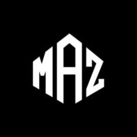 design de logotipo de carta maz com forma de polígono. maz polígono e design de logotipo em forma de cubo. modelo de logotipo de vetor hexágono maz cores brancas e pretas. maz monograma, logotipo de negócios e imóveis.